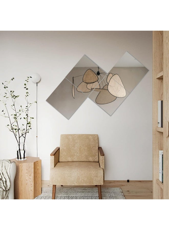 TPGP بلاط مرآة زجاجية ذاتية اللصق 4 قطع 26 × 26 سم مرآة حائط افعلها بنفسك مع 24 حصيرة لاصقة مجموعة مرآة عالية الدقة في المطبخ وغرفة المعيشة والحمام - Image 2