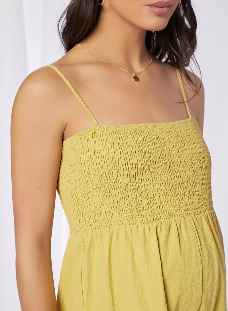 Maternity Ruched Solid Cami Jumpsuit  - Image 5