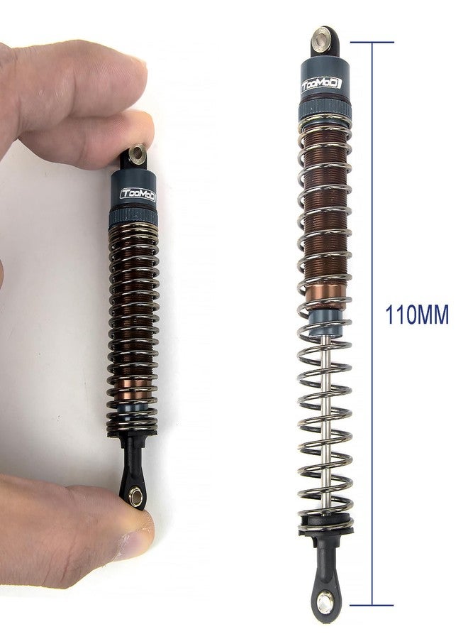 TOOMOD 1/10 110mm RC Oil filled Shock Absorbers kit for Tamiya Bullhead Super Clod Buster TRX4 Axial SCX10 D90 Crawler Car Buggy Car Upgrades Replace Parts (Grey) - Image 2
