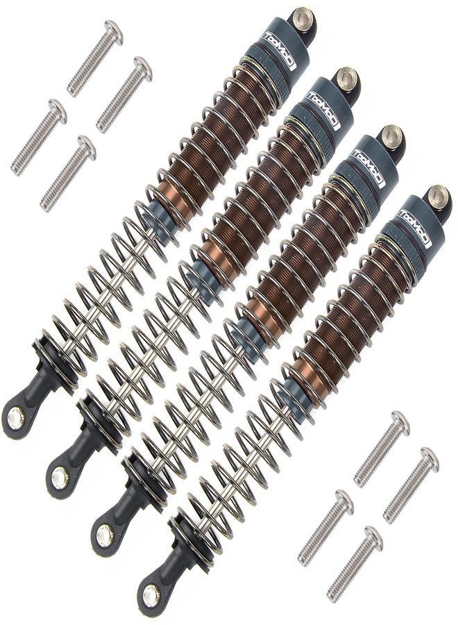 TOOMOD 1/10 110mm RC Oil filled Shock Absorbers kit for Tamiya Bullhead Super Clod Buster TRX4 Axial SCX10 D90 Crawler Car Buggy Car Upgrades Replace Parts (Grey) - Image 1