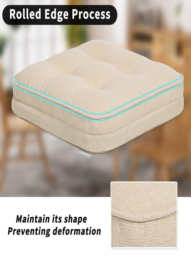 GOFORIT Tufted Shredded Memory Foam Chair Pads，Kitchen Chair Cushions for Dining Chairs,Non-Slip Seat Cushions with Removable Cover, 16'' x 16'', Beige - Image 5
