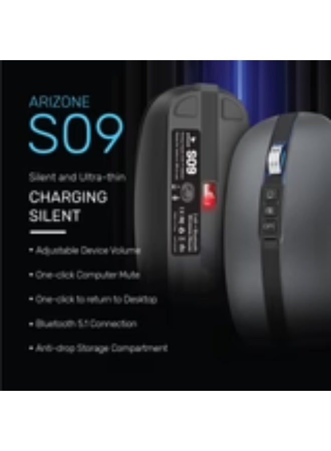 arizone Wireless Mouse, Rechargeable Wireless Silent Mouse, 2.4G Portable USB 2400 Dpi Optical Wireless Computer Mouse with USB Receiver - Image 2