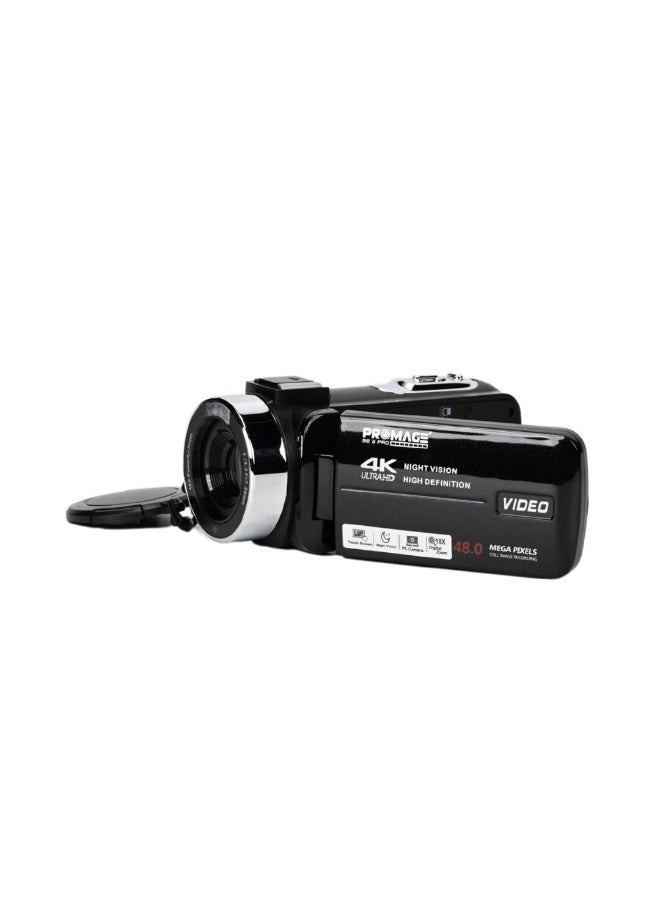 PROMAGE PROMAGE PC400 4K Ultra HD Video Camera - 48MP Handheld Camcorder with Night Vision, 18X Digital Zoom, IPS Touch Screen & Solibag Carry Case  - Image 1