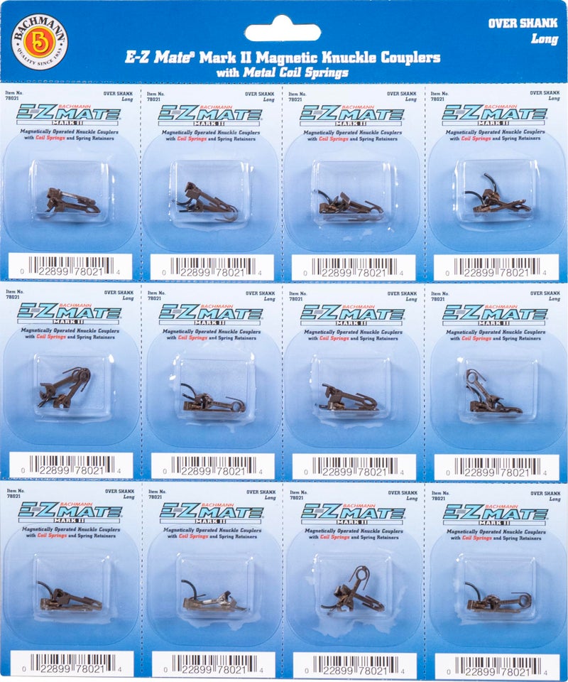 Bachmann Trains EZ MATE MARK II COUPLERS MAGNETIC KNUCKLE COUPLERS with METAL COIL SPRING OVER SHANK LONG 12 paircard HO Scale - Image 2