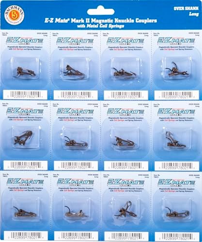 Bachmann Trains EZ MATE MARK II COUPLERS MAGNETIC KNUCKLE COUPLERS with METAL COIL SPRING OVER SHANK LONG 12 paircard HO Scale - Image 1