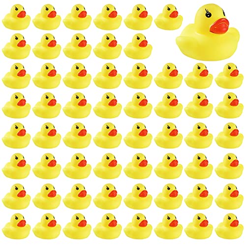 GliSun 60 PCS Rubber Ducks Bath Toys Mini Ducks Float and Fun Squeak for Kids Bath Toy Shower Decorations Birthday Party Carnival Game Gift - Image 1