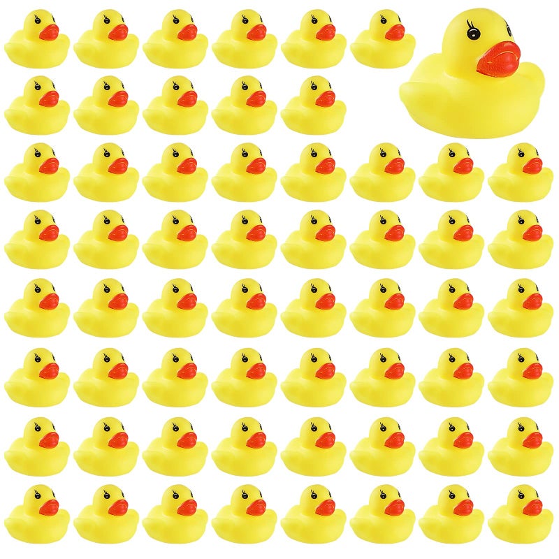 GliSun 60 PCS Rubber Ducks Bath Toys Mini Ducks Float and Fun Squeak for Kids Bath Toy Shower Decorations Birthday Party Carnival Game Gift - Image 3