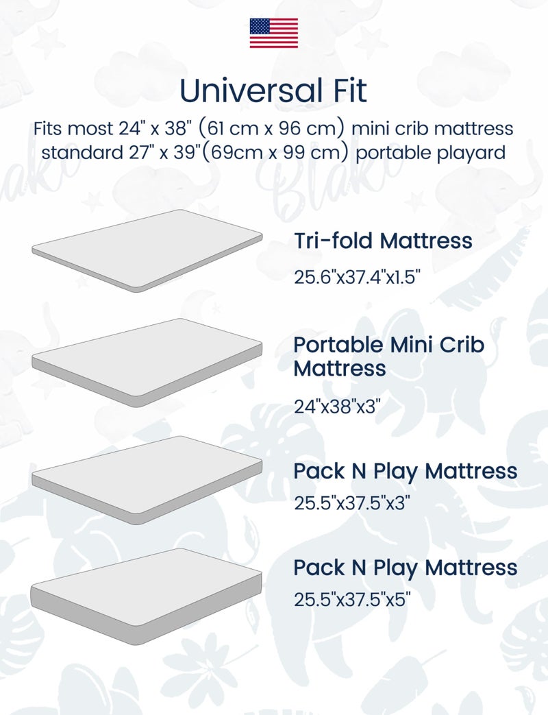 TotAha Premium Soft Pack n Play Sheets, Super Stretchy Jersey Knit Mini Crib Sheets Fitted, Silky Comfort Graco Pack and Play Mattress Sheets 2-Pack, Purple Butterfly - Image 3