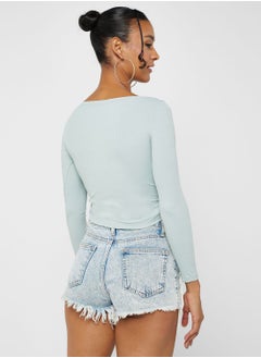 FRWD Ruched Drawstring Detail Top  - Image 2