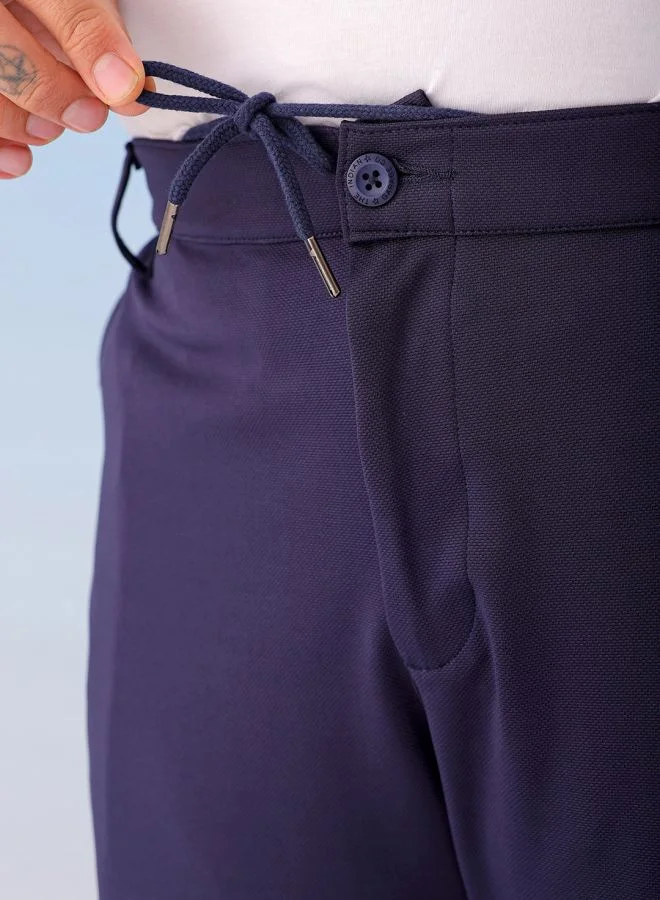هاردسودا Men Plus Size Regular Fit Self Design Mid-Rise Stretchable Chino Joggers