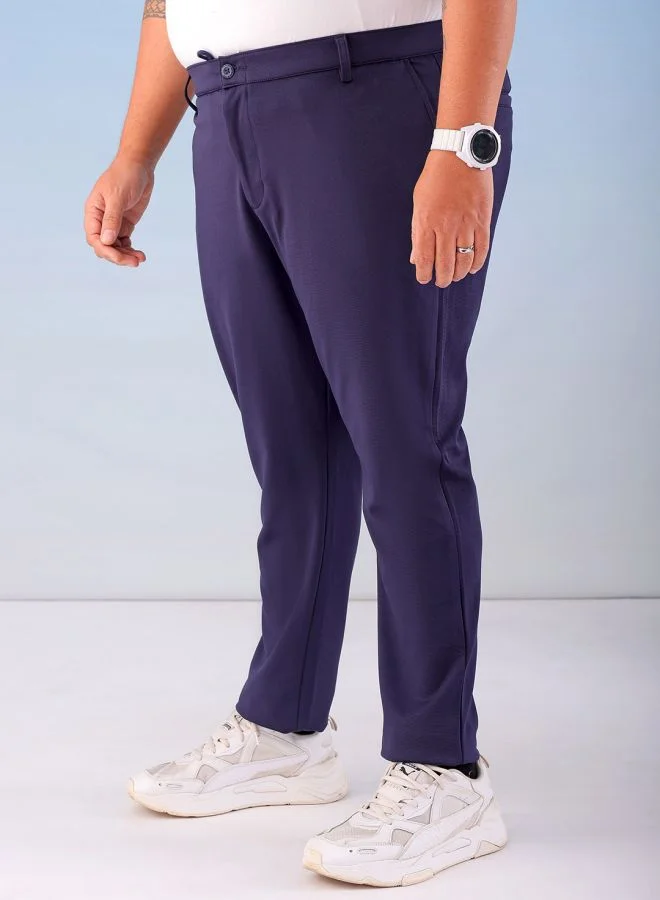 هاردسودا Men Plus Size Regular Fit Self Design Mid-Rise Stretchable Chino Joggers