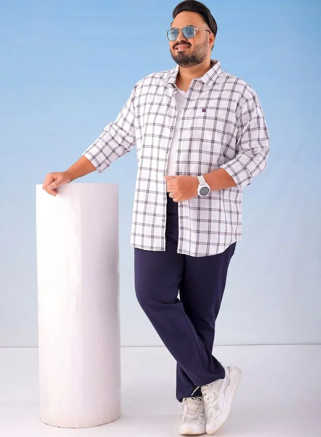 هاردسودا Men Plus Size Regular Fit Self Design Mid-Rise Stretchable Chino Joggers