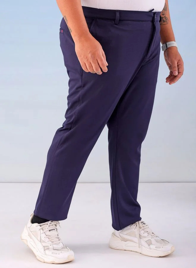 هاردسودا Men Plus Size Regular Fit Self Design Mid-Rise Stretchable Chino Joggers