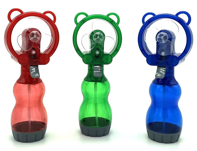 SEITG Water Misting Fan Portable Handheld Outdoor Carabiner Mini Fans Hand Atomizer for Summer Beach, Travel, Camping, BBQ and More Outdoor Activities (3 Piece Set) - Image 1