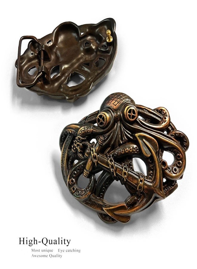 Belts.com Steampunk Pirate Octopus Kraken Boat Anchor Belt Buckle Fits 1-1/2"(38mm) Belt (Copper) - Image 2