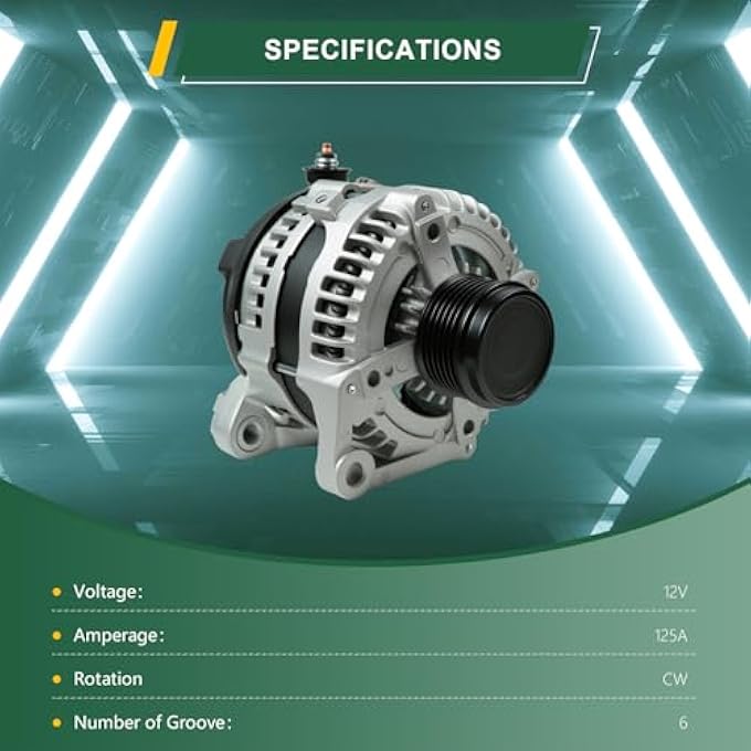 VectraCool 104211-3541 Alternator 12V 125Amp Fits 2015-2017 Toyota Camry L4 2.5L, 2013-2018 RAV4 L4 2.5L 4WD Replaces 104211-3161, 27060-0V170, 27060-36080, 210-1244, 210-0875 - Image 2