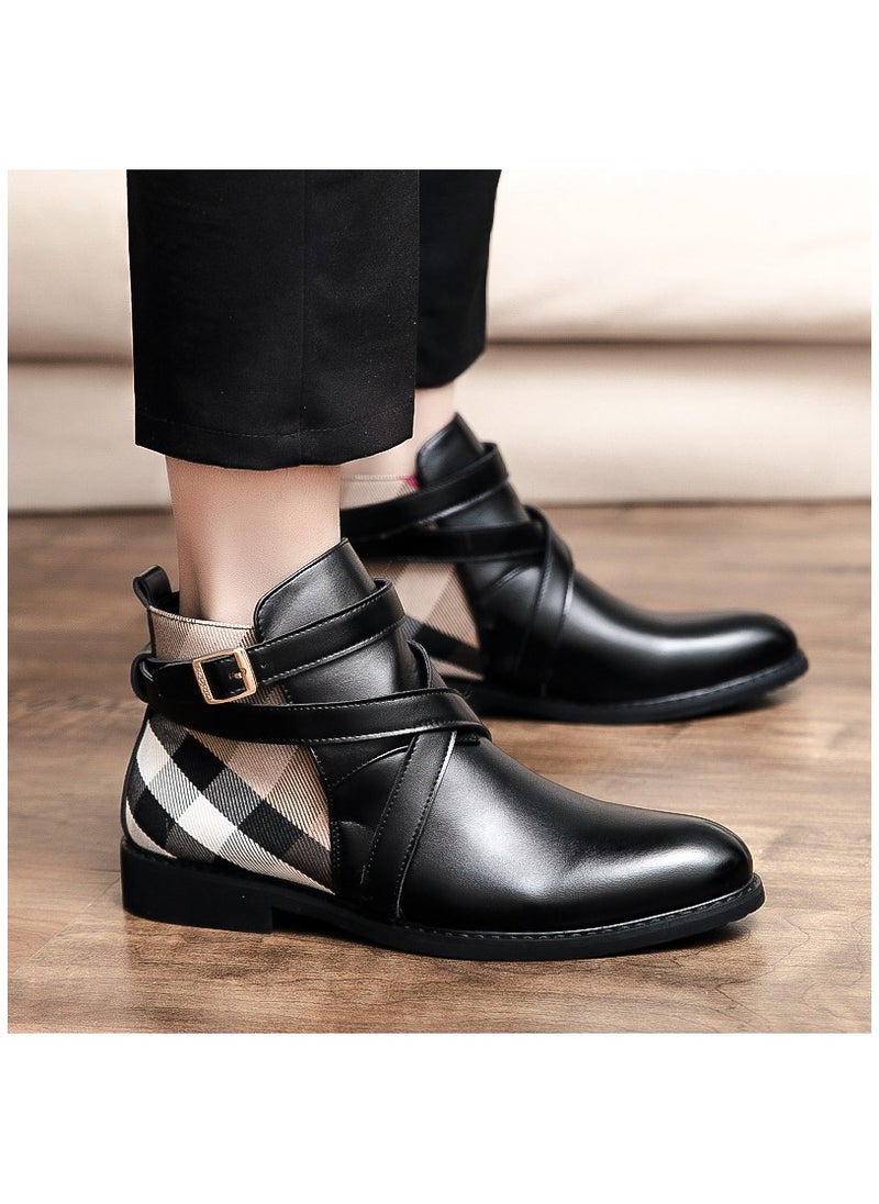 KUYING - New Men's Casual Leather Boots - Image 1