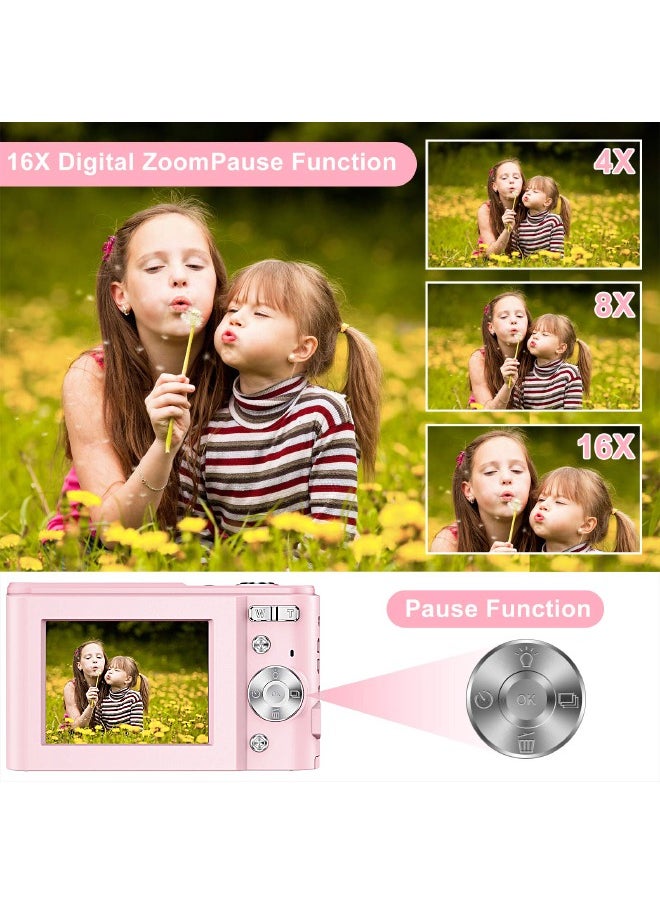 Mi VAZA Autofocus Digital Camera for Kids - FHD 1080P 48MP - Rechargeable Compact Mini Camera with 16X Digital - Portable Pocket Camera - With 64GB Memory Card  - Image 5