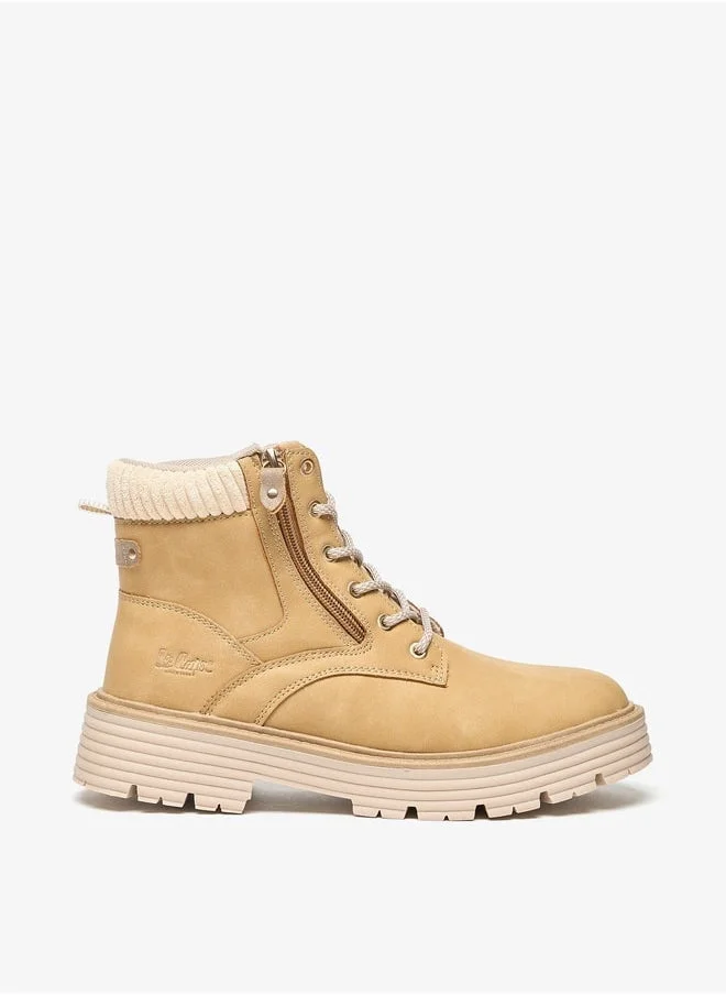 Lee Cooper Women's Solid Ankle Boots with Zip Closure and Block Heels