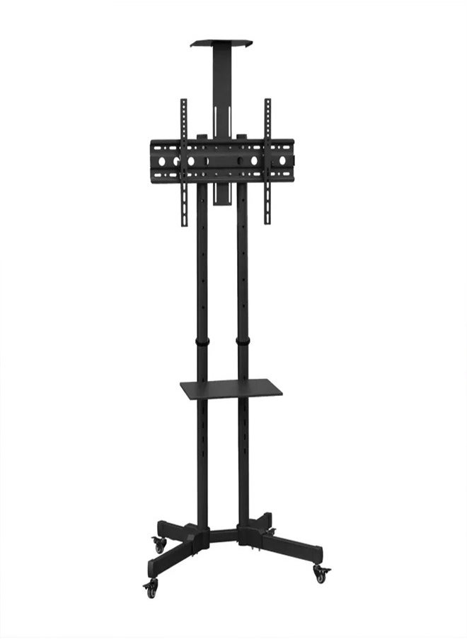Skill Tech SH 605BFS Versatile & Compact TV Stand for 32–70 Inch Screens, VESA 600x400mm, Max Load 50kg – Space Saving Floor Stand with Adjustable Height  Black  - Image 1