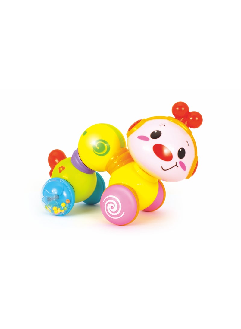 Hola Happy Wiggle Worm - Interactive Crawling Toy with Lights, Sound, and Push-Along Action, Encourages Motor Skills, Cause-and-Effect Learning, and Sensory Development for Toddlers 12M+ - Image 1