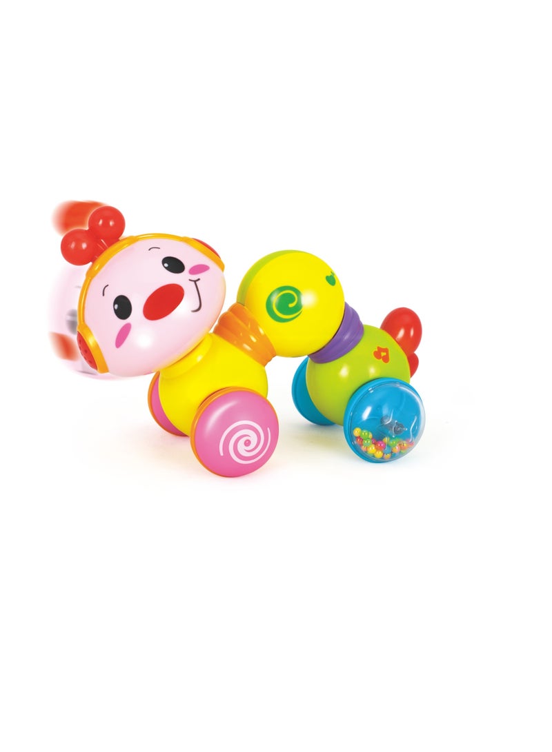 Hola Happy Wiggle Worm - Interactive Crawling Toy with Lights, Sound, and Push-Along Action, Encourages Motor Skills, Cause-and-Effect Learning, and Sensory Development for Toddlers 12M+ - Image 5