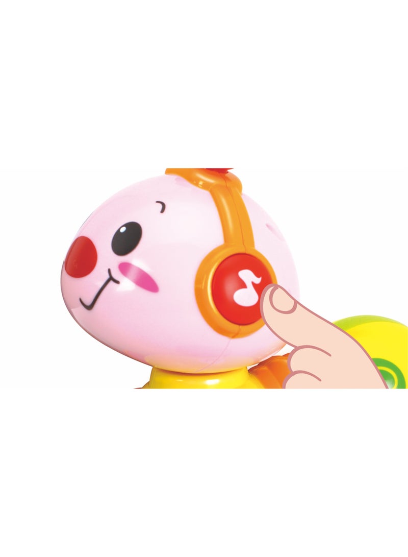 Hola Happy Wiggle Worm - Interactive Crawling Toy with Lights, Sound, and Push-Along Action, Encourages Motor Skills, Cause-and-Effect Learning, and Sensory Development for Toddlers 12M+ - Image 3