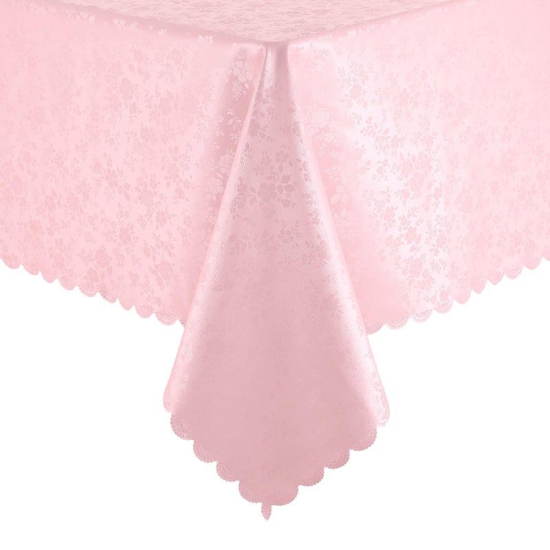 Smiry Rectangle Table Cloth  Waterproof Heavy Duty Vinyl Tablecloths  Wipeable Washable Table Cover For Kitchen And Dining Room (Pink  52"" X 70"") - Image 1