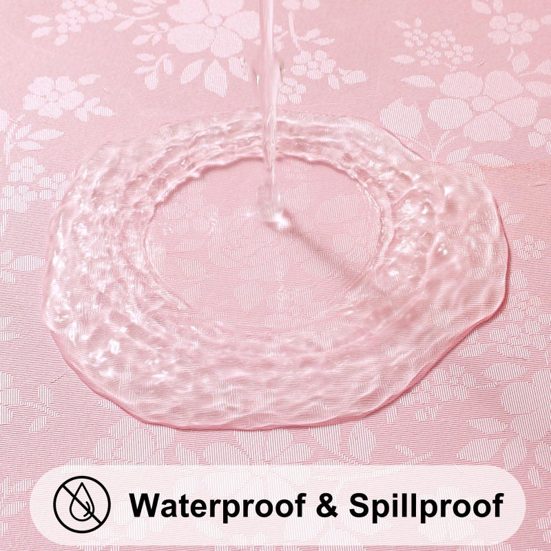 Smiry Rectangle Table Cloth  Waterproof Heavy Duty Vinyl Tablecloths  Wipeable Washable Table Cover For Kitchen And Dining Room (Pink  52"" X 70"") - Image 2