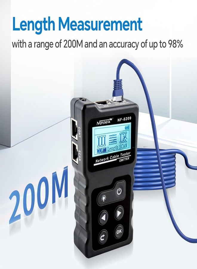 NOYAFA Advanced Cable Tester with PoE Multifunction Wire Tracker Network Cable Tester for te Toner Tool Kit with Bag Probe Audio Tone for LAN CAT5 CAT6 Tracker Underground Telephone Line Finder Home Repair - Image 4