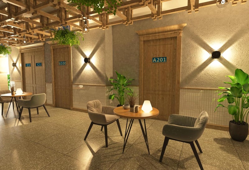 fizzytech مصباح حائط خارجي LED 12W من البلاستيك والمعدن والأكريليك | إضاءة 4 اتجاهات لأعلى ولأسفل/يسار ويمين | جسم مقاوم للماء والصدمات | تركيبة مثبتة على الحائط لغرفة النوم والحديقة وزينة المنزل (أبيض دافئ) - Image 4