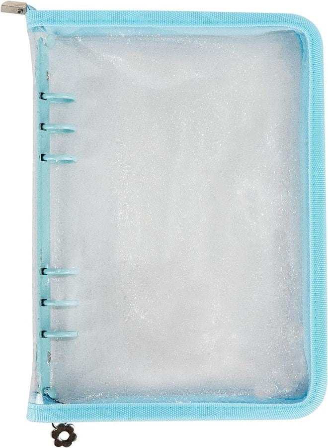 Careflection Photo Album Glitter Binder Photocard Book 6 Ring A5 Binder Photocard Holder Refillable with sleeves Compatible for Fujifilm Instax Mini Film/Polaroid Film/Kpop Photocard (Blue) - Image 3