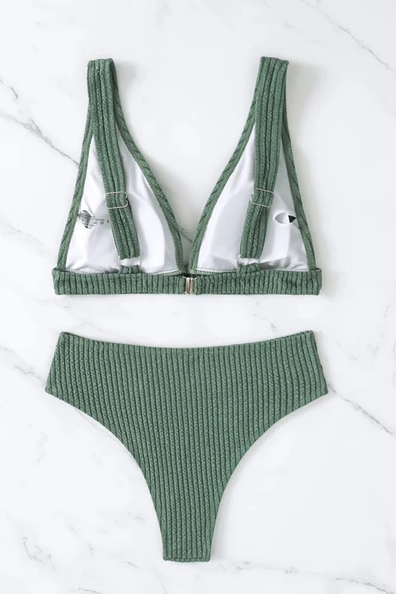 Angelsin Special Fabric High Waist Bikini Set