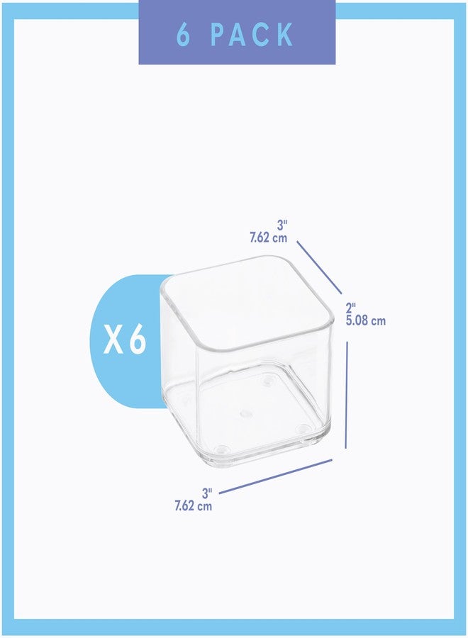 primebox Plastic Clear Drawer Organizers. Two Pieces. Bathroom. Kitchen, Bedroom, Utensils, Office Organizer Bins, Storage Trays. Heavy Duty, Stackable. 3" Lx3 Wx2 H - Image 4