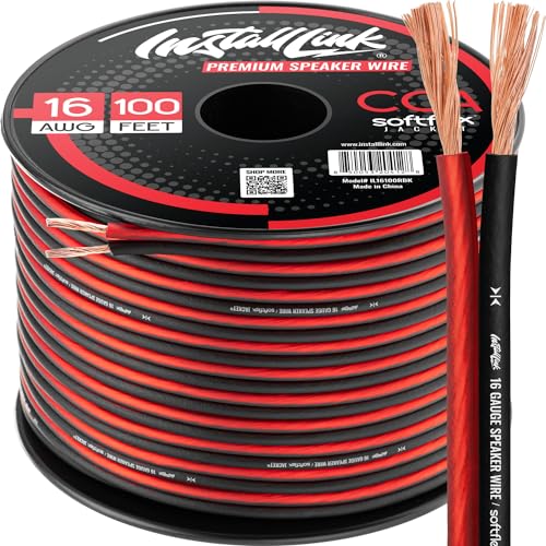 Install Link 16 AWG Gauge Speaker Wire Cable Stereo, Car or Home Theater, CCA (100 Feet) by Install Link - Image 1