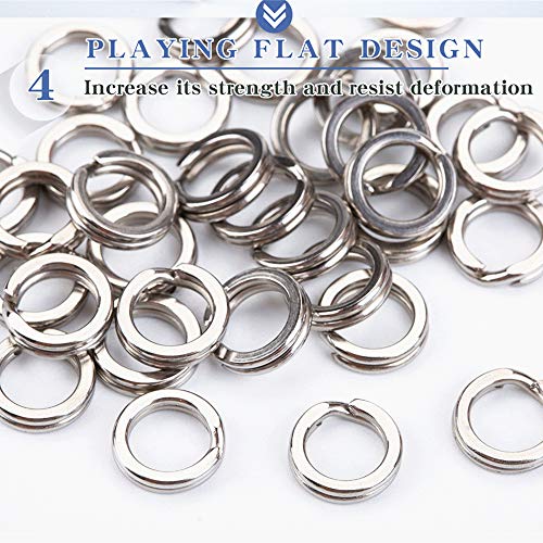 SENYUBBY 200pcs Stainless Steel Fishing Split Rings High Strength Heavy Duty Fishing Lures Ring Chain Connector Fishing Lure Tackle Set … - Image 5