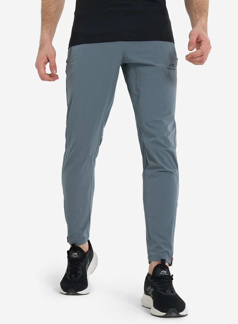 Athlex Men's Running Trousers Protect Light Grey – ATDRY Moisture-Wicking Fabric, Reflective Elements, Ergonomic Fit, Thermoregulation, Practical Design - Image 1