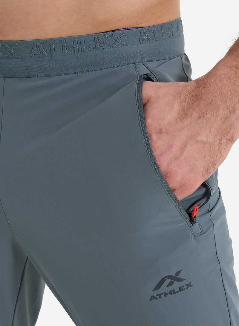 Athlex Men's Running Trousers Protect Light Grey – ATDRY Moisture-Wicking Fabric, Reflective Elements, Ergonomic Fit, Thermoregulation, Practical Design - Image 2
