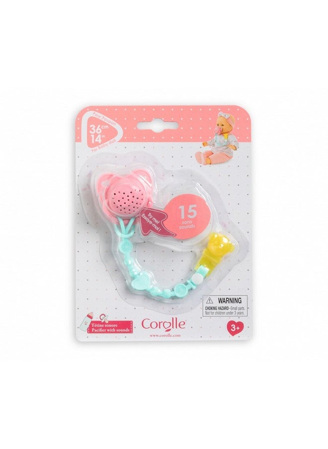 Corolle Corolle Baby Doll Pacifier with 15 Sounds - for 14" Baby Dolls, Pink/Blue  - Image 5