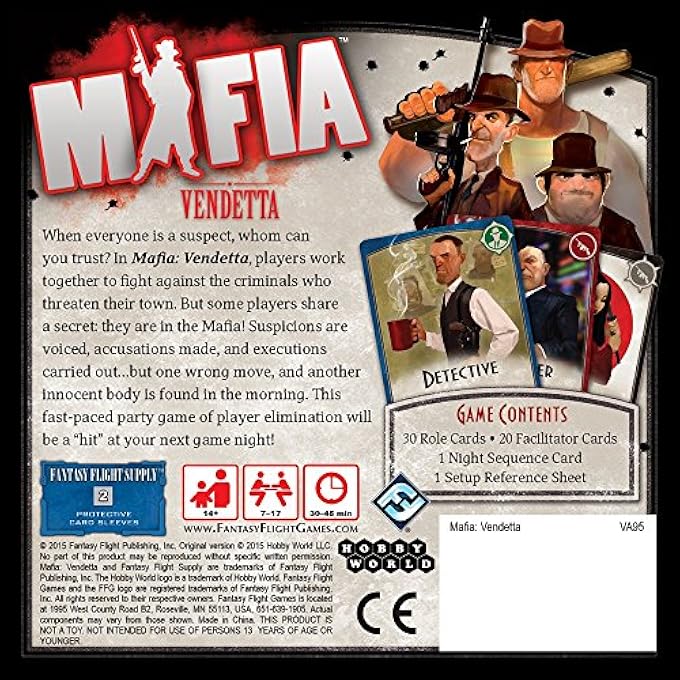 Fantasy Flight Games Mafia: Vendetta Social Game (17 Players, 13+) - Image 2