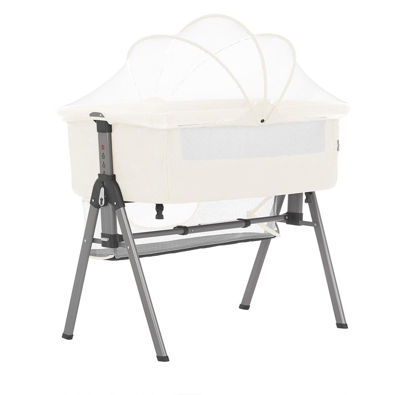 Dream On Me Dream On Me Lotus Bassinet and Bedside Sleeper in Ivory Lightweight and Portable Baby Bassinet Adjustable Height Position Easy to Fold and Carry Travel Bassinet Carry Bag Included 