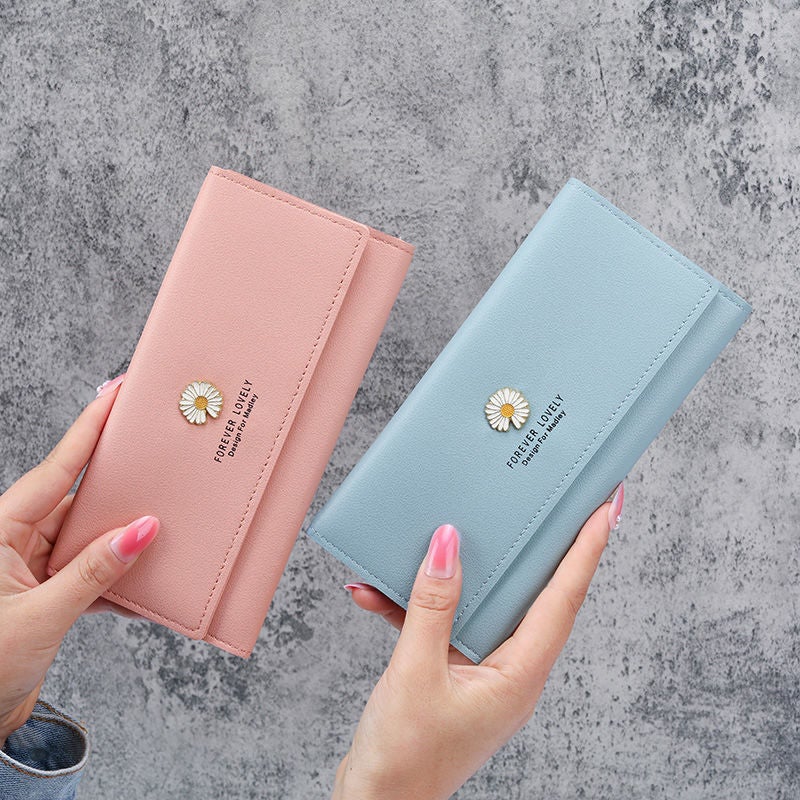 Multifunctional Solid Color PU Leather Wallet, RFID Blocking Design Portable Daily Storage Purse for Cards Cash Coin Business Use - Image 1