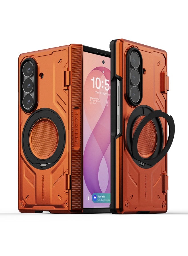 Terra Guard Active Samsung Galaxy Z Fold 8 Ultra Case Cover (MagSafe Compatible) with Rotating Magnetic Stand - Fiesta Orange