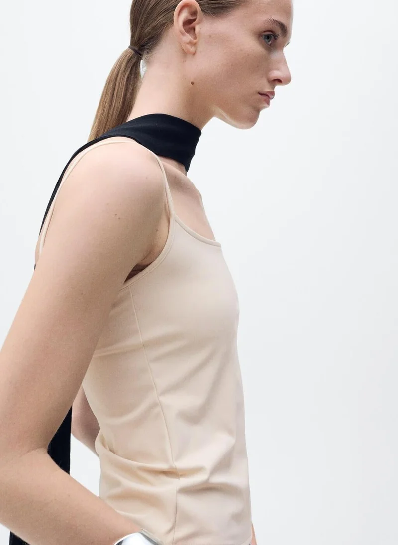 MANGO fitted thin straps top