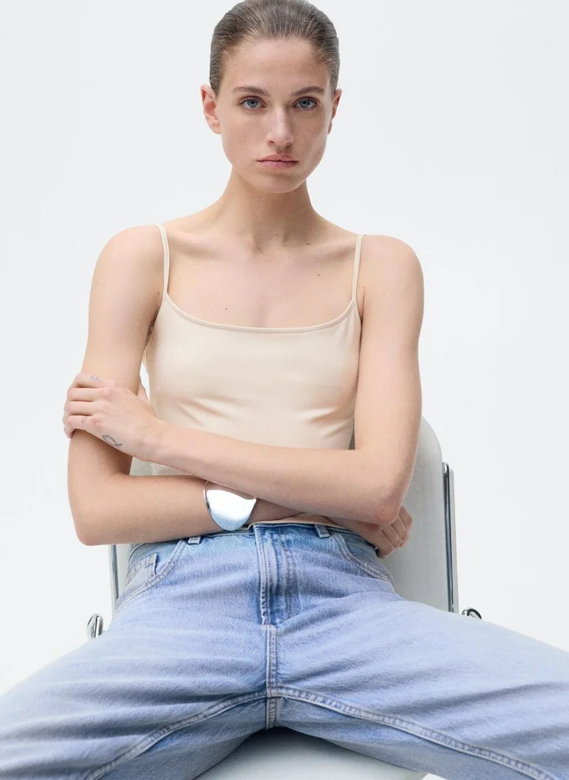 MANGO fitted thin straps top