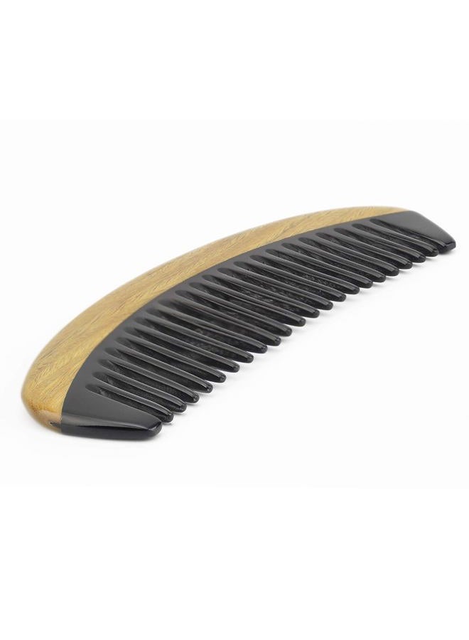 OneDor Buffalo Horn Handmade Sandalwood Hair Combs - Anti-Static Scented Natural Detangler Wooden Combs (Oval Wide Tooth) - Image 3