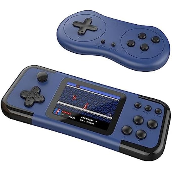 X8M 666 IN 1 GAME CONSOLE MINI HANDHELD GAME CONSOLES 3.0 INCH SCREEN DISPLAY VIDEO GAME MACHINE SUPPORT 2 PLAYER BLUE - Image 2