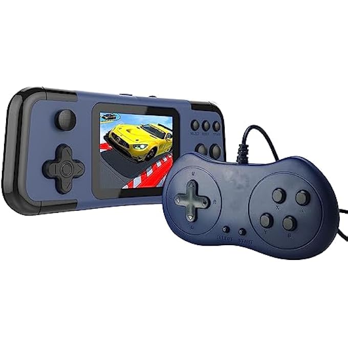 X8M 666 IN 1 GAME CONSOLE MINI HANDHELD GAME CONSOLES 3.0 INCH SCREEN DISPLAY VIDEO GAME MACHINE SUPPORT 2 PLAYER BLUE - Image 3