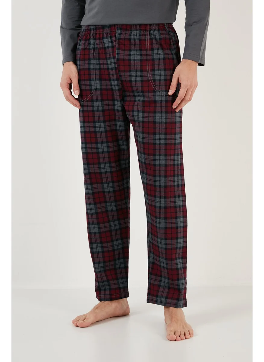 Buratti Plaid Pocket Elastic Waist 100% Cotton Regular Fit Pajama Set Men's Pajama Set 6572001