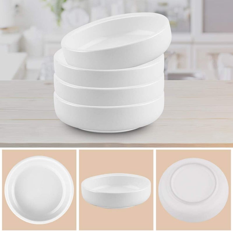 Cyimi 35 Ceramic Soy Dipping Dishes Set of 4  Small Porcelain Seasoning Bowls Multipurpose Single Color White Side Sauce Dinnerware for Serving - Image 3